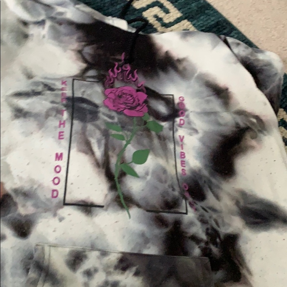 tie dye rose hoodie